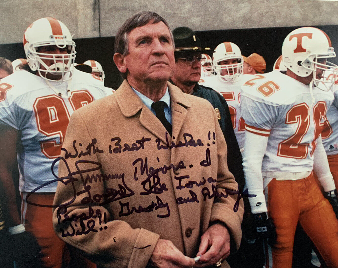 JOHNNY MAJORS HAND SIGNED 8x10 Photo Poster painting TENNESSEE FOOTBALL AUTOGRAPH RARE