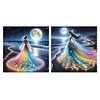 (Multi-Style) Beach Rainbow Dress Girl-18CT Stamped/Counted Cross Stitch 35*35cm/13.78*13.78in