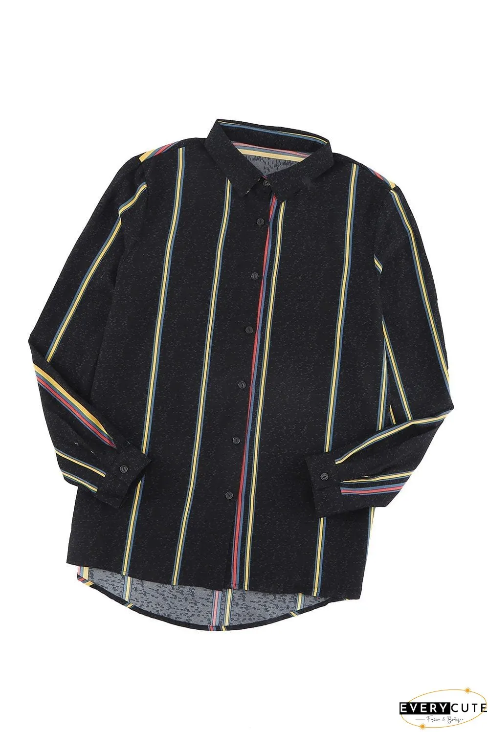 Women's Vertical Striped Button-Down Shirt