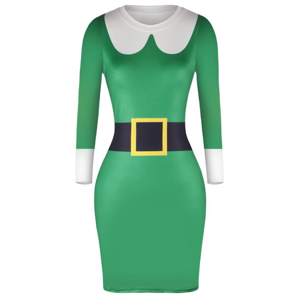 Women's Christmas Green Elf Dress