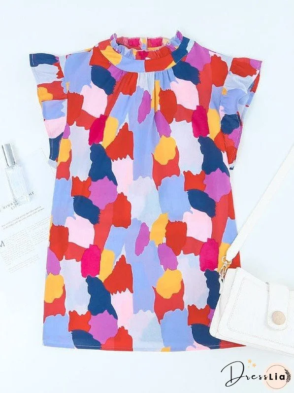 Stylish Colorful Cotton T-Shirt With Flying Sleeve For Women