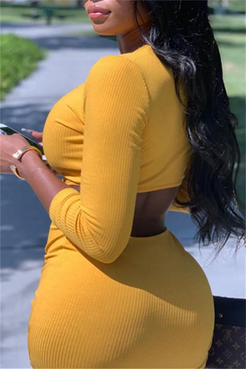 Sexy Solid Hollowed Out Bateau Neck Short Sleeve Two Pieces