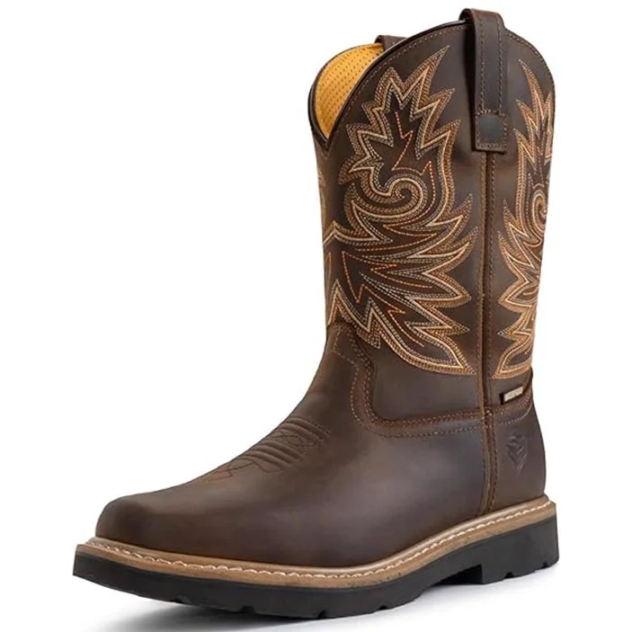 SUREWAY 10“ Western Cowboy Boots for Men Soft Toe, Men's Waterproof Square Toe Work Boots for Men Surewaystore
