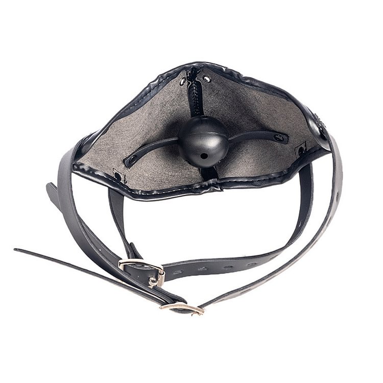 Erotic Male And Female Slave Mask Microfiber Leather Mouthpiece Sex Mouthpiece Toys