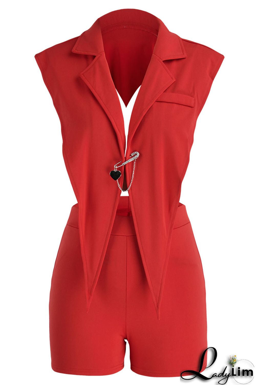 Black Sexy Solid Backless Asymmetrical V Neck Sleeveless Two Pieces