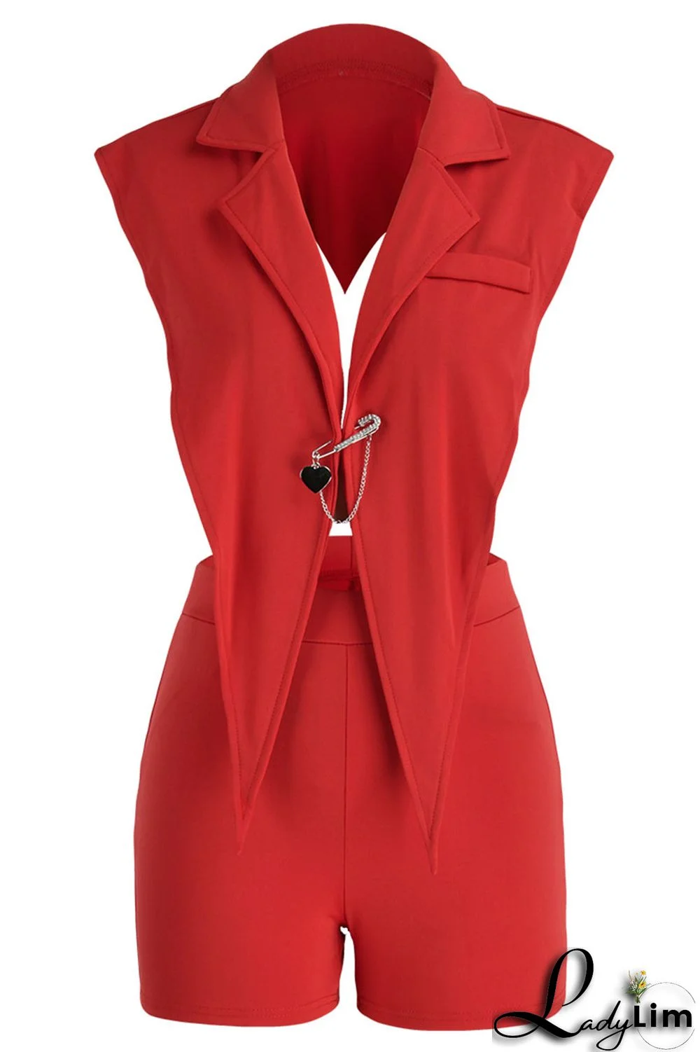 Black Sexy Solid Backless Asymmetrical V Neck Sleeveless Two Pieces