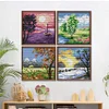 (4pcs) Seasons-14CT Stamped Cross Stitch 16*16cm(Bundle Sale)