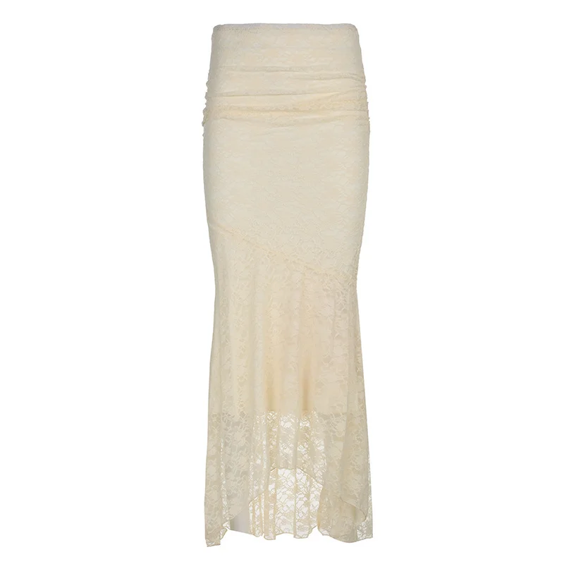 Ueong Design Of Spice Girl Style Is Detachable. Two Solid Color Lace Dresses With Buttocks And Fish Tails Are New In Early Autumn 2023.