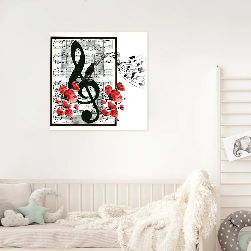 Diamond Painting - Full Round Drill - Music Notes(35*35cm)