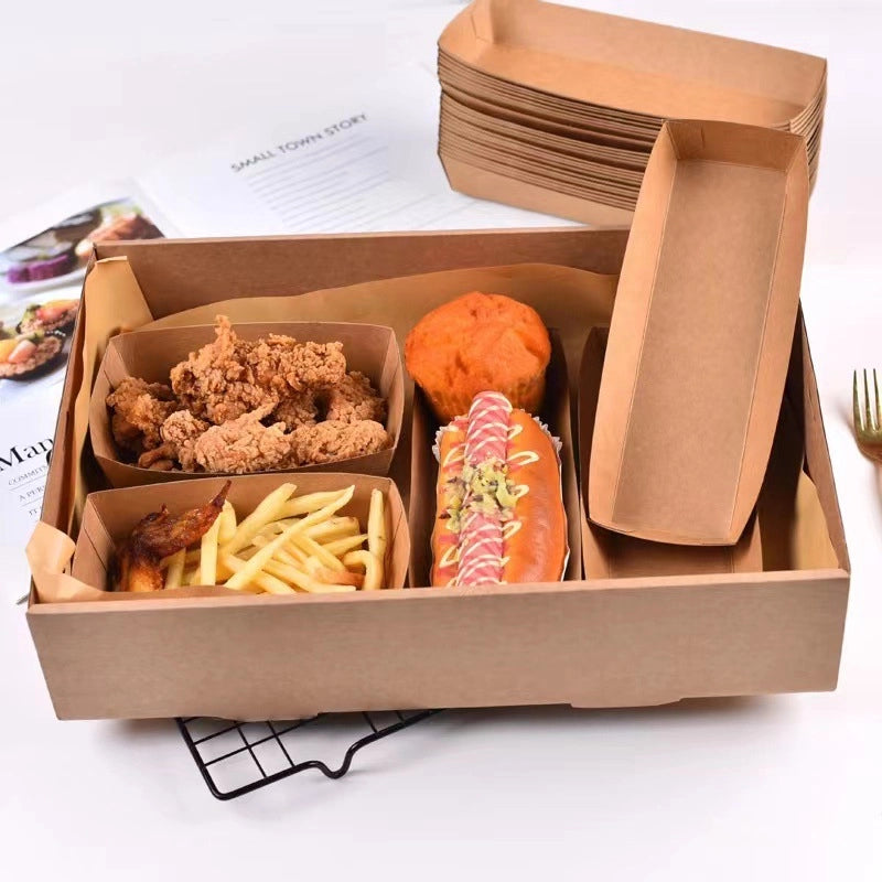 Internet Celebrity Kraft Paper Picnic Box Disposable Lunch Box Outdoor Camping Fruit Bento Sushi Packing Box3