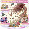 Floral Butterfly Walking Special Shaped 5D DIY Partial Drill Diamond Painting Kits 30x30cm Diamond Art Kit for Adults Home Decor
