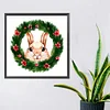 5D DIY Full Round Drill Diamond Painting Critter Wreath Rabbit Home Decor