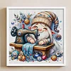 Sewing Machine Gnome-18CT Stamped Cross Stitch 30*30cm/11.81*11.81in