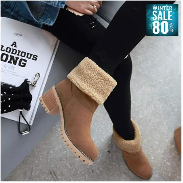 COSY Winter Premium Women Suede Snow Chunky Ankle Boots