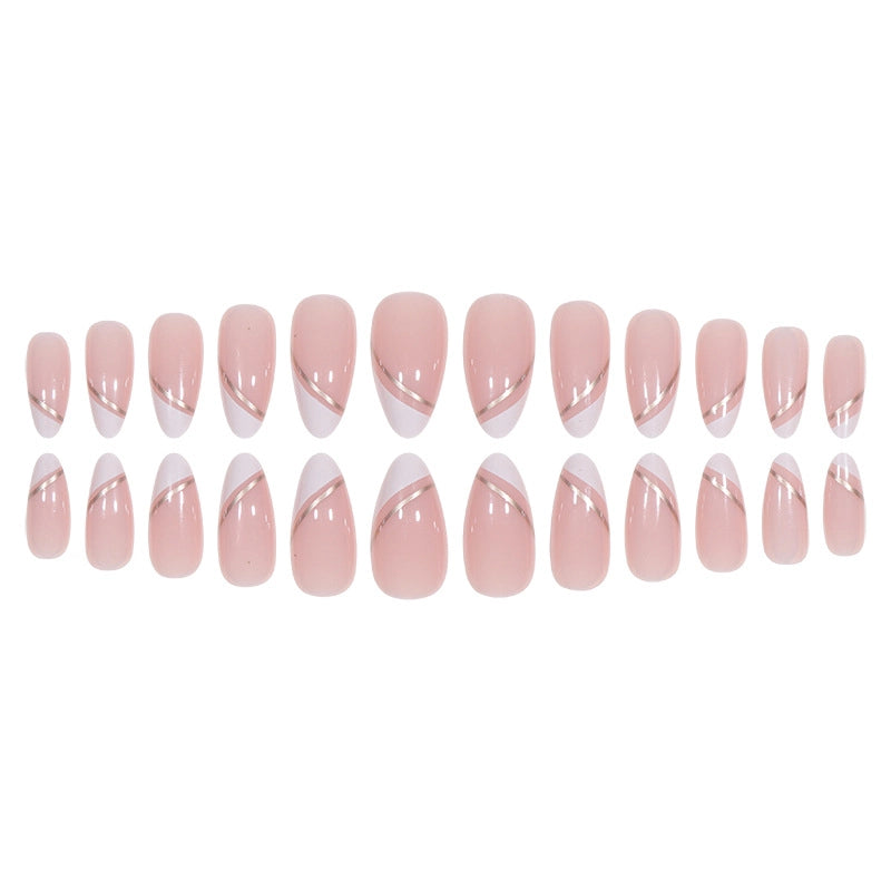 Sweet Color Block Heart Shape ABS Press-on Nails 1 Set