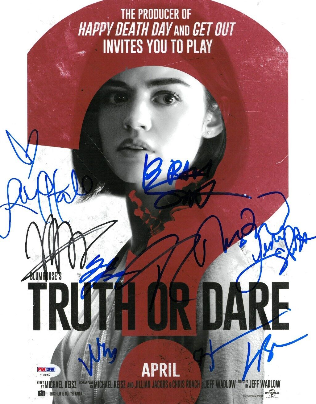 Truth or Dare Cast Signed Autographed 11x14 Photo Poster painting 10 Sigs PSA/DNA #AE04997