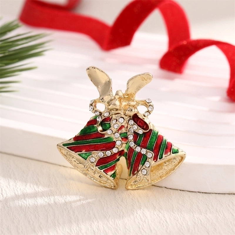 Cute Christmas Pin Bell Alloy Enamel Women’s Brooches