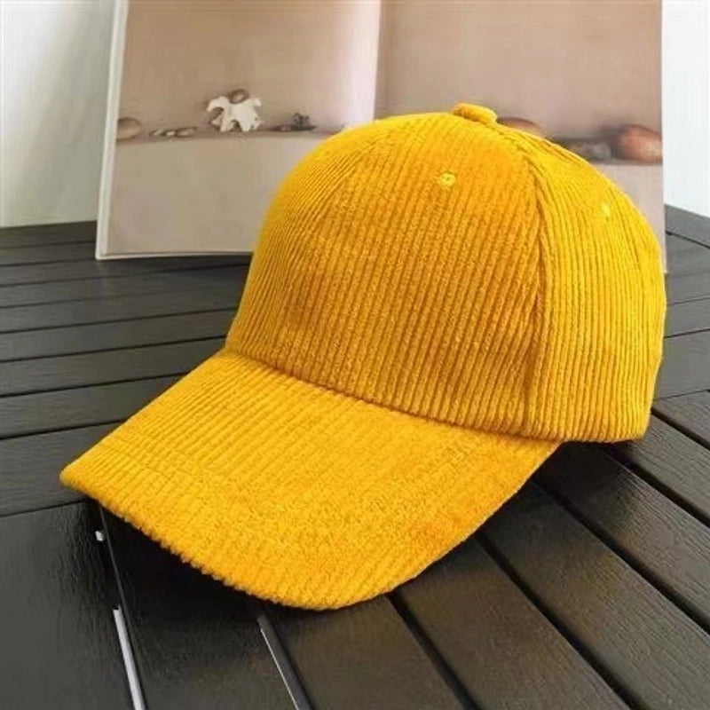 Corduroy Hat New Spring And Autumn Korean Baseball Cap Velvet Japanese And Korean Casual Cap Red Sunshade Hat