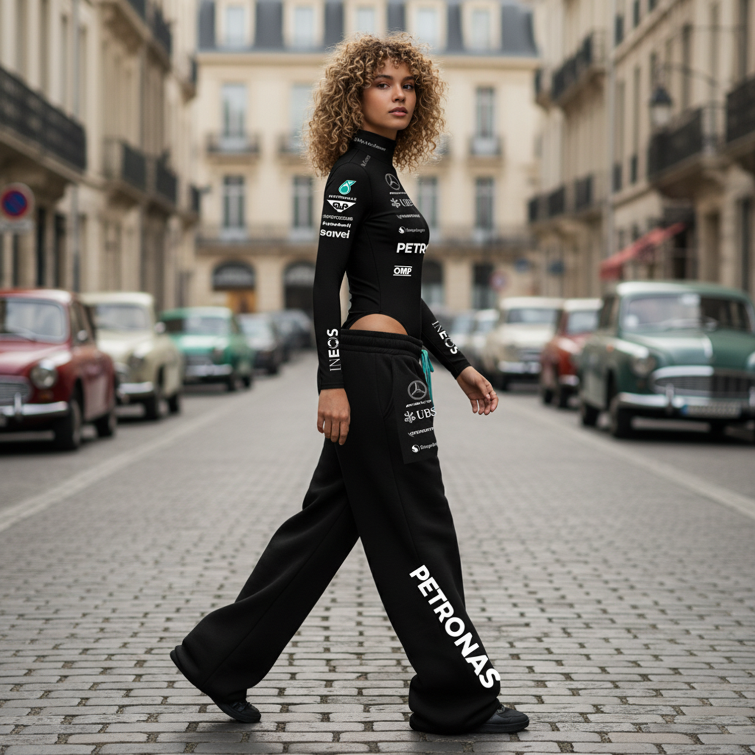 Fashion Racing Print Suit