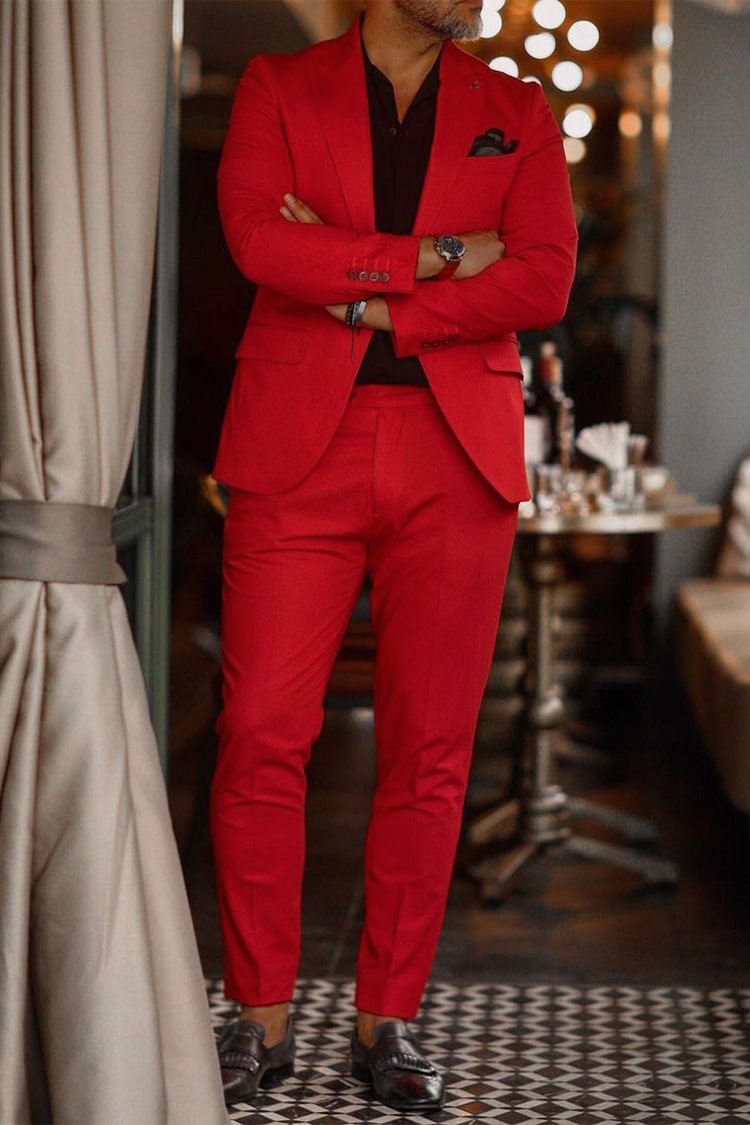 Tiboyz Fashion Outfits Men's Blazer And Pants Two Piece Suit