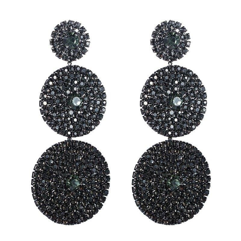 Exaggerated Multi-layer Round Drop Earrings-VESSFUL