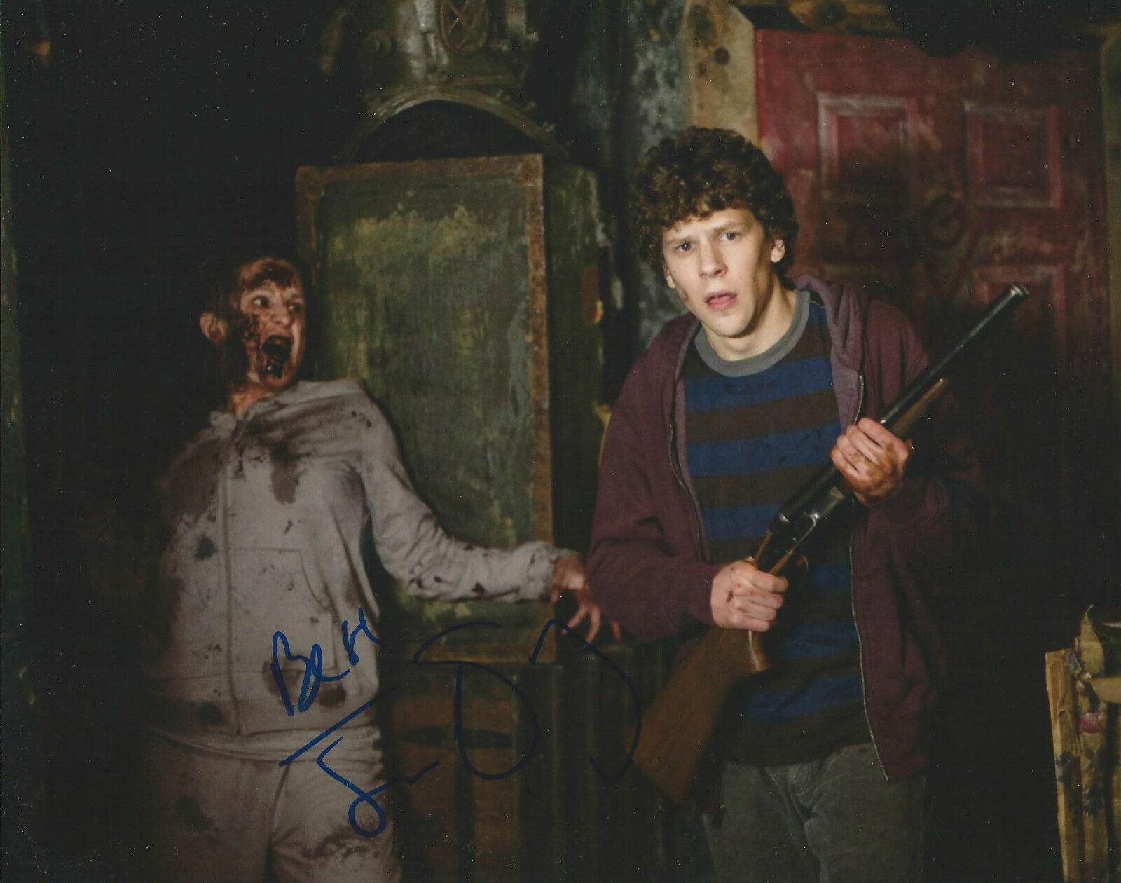 **GFA Zombieland Movie *JESSE EISENBERG* Signed 8x10 Photo Poster painting MH4 COA**