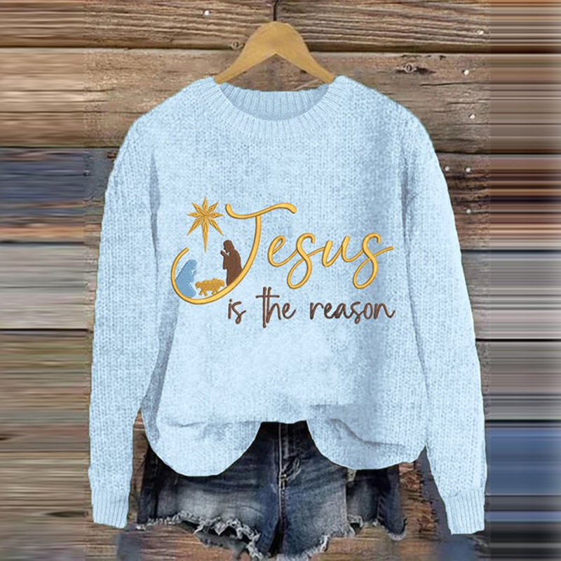 Comstylish Autumn and Winter New Women's Jesus Sweater