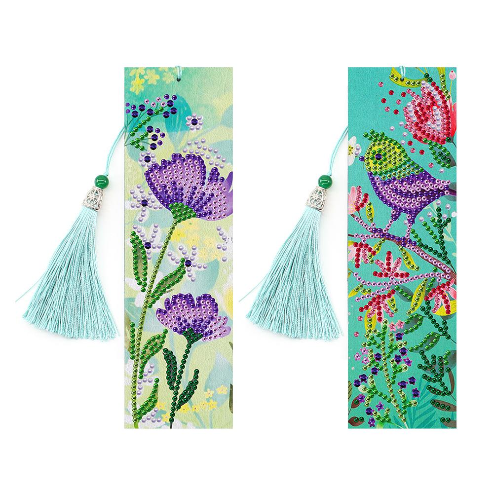 

2pcs Flowers-DIY Creative Diamond Tassel Bookmark, 501 Original