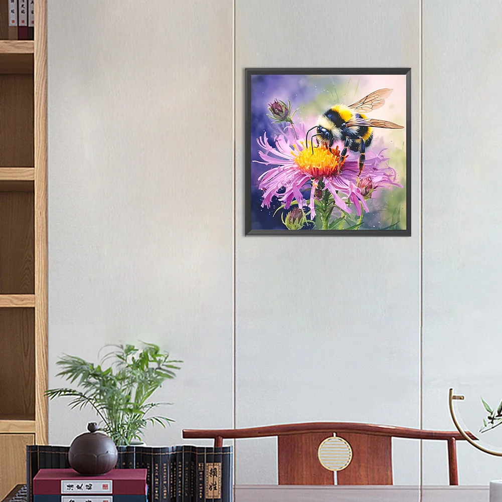 Diamond Painting - Full Round Drill - Flower Bee(Canvas|30*30cm)