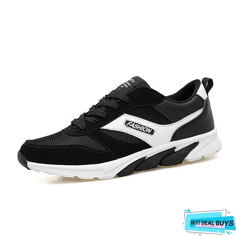 Men's Fall Sporty Outdoor Trainers / Athletic Shoes Running Shoes Synthetics Non-Slipping Black and White / Pink / White / Black / Red
