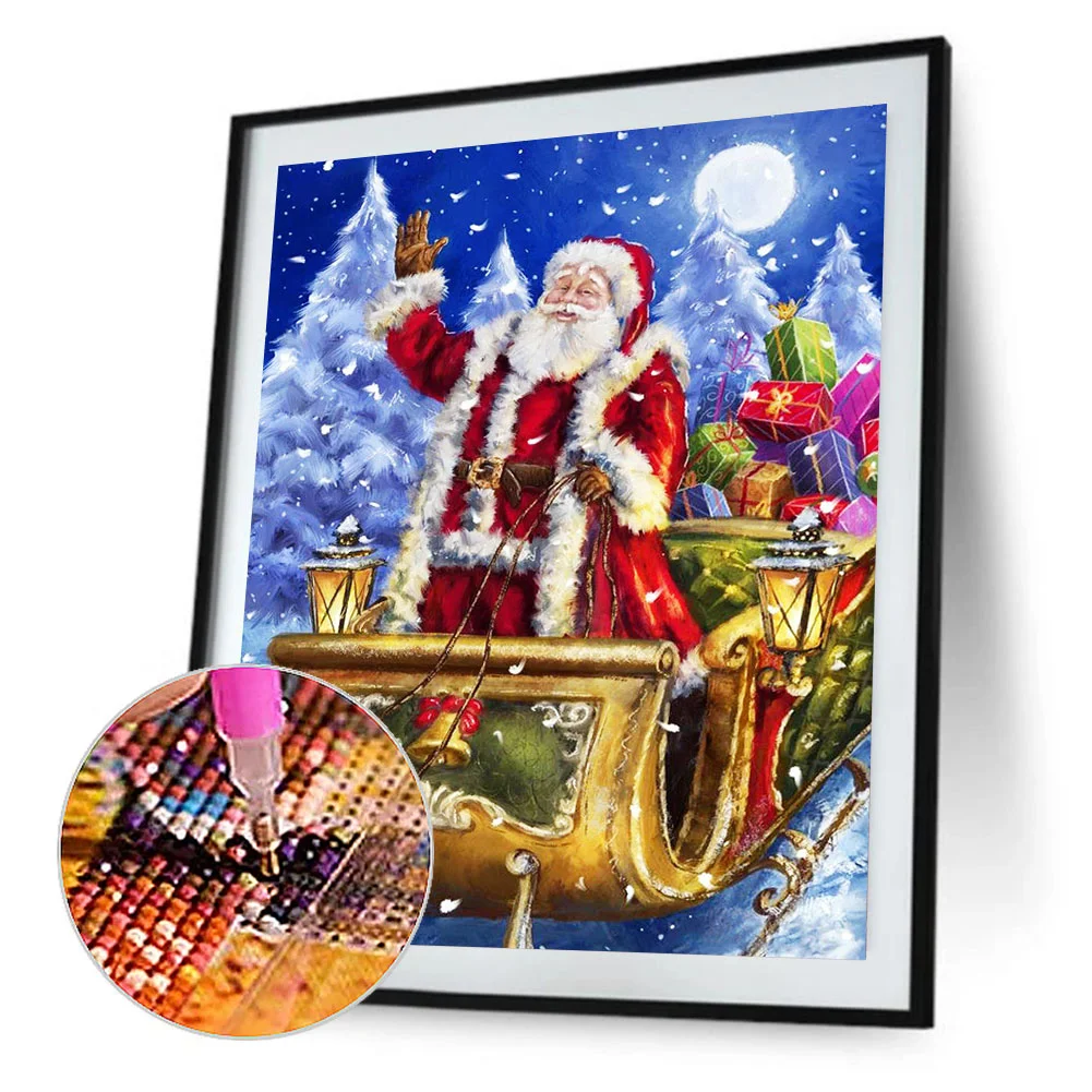 Santa Claus 30*40CM(Canvas) Full Round Drill Diamond Painting