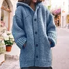 Gioiacombo&trade; Cappotto cardigan con cappuccio maglione di media lunghezza da donna