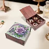 Diamond Painting Wooden Purple Rose 4 Slots Diamond Painting Storage Box for Adult Beginner