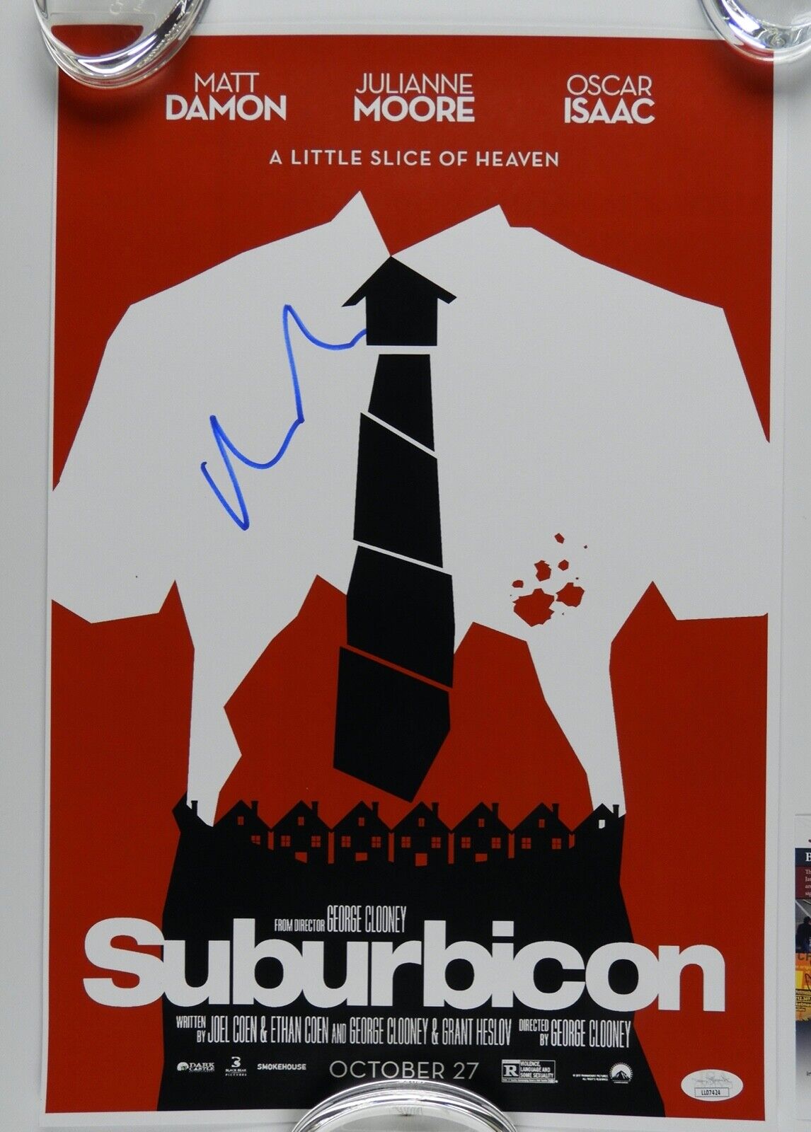 Matt Damon JSA Signed Autograph 12 x 18 poster on Card Stock Suburbicon