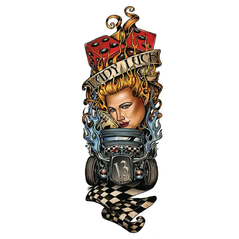 Body Art Arm Fake Sleeve Tattoos For Men Waterproof Wolf Tiger Chinese Dragon Sticker Temporary Fox Tattoo Waterproof Sleeves 303