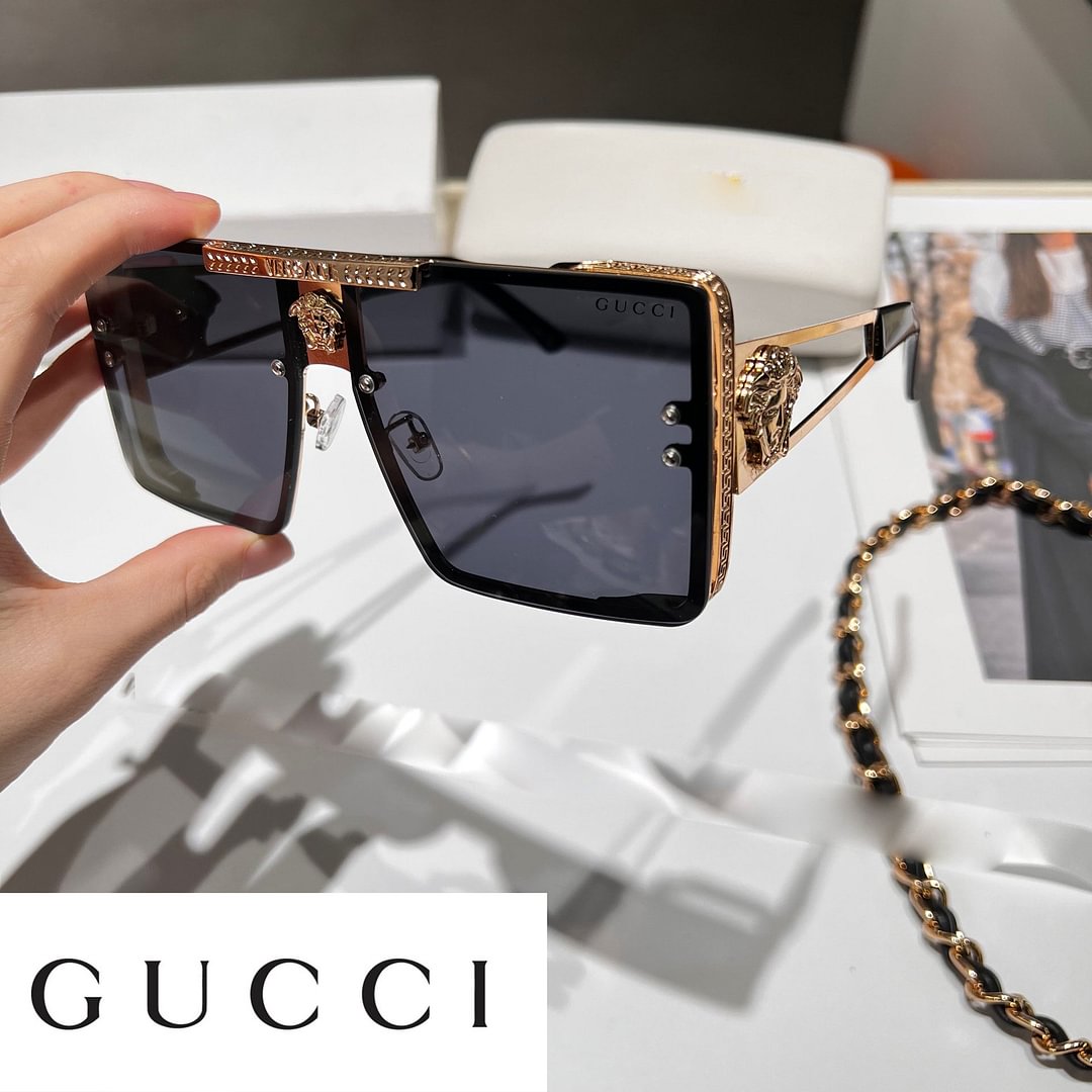 GUCCI & Versace wspólnie wyprodukowali kwadratowe okulary przeciwsłoneczne