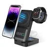 Folding 3 in 1 Wireless Charger 15W Fast Charging Magnetic Wireless Charging Station With LED Clock And Power Display Function