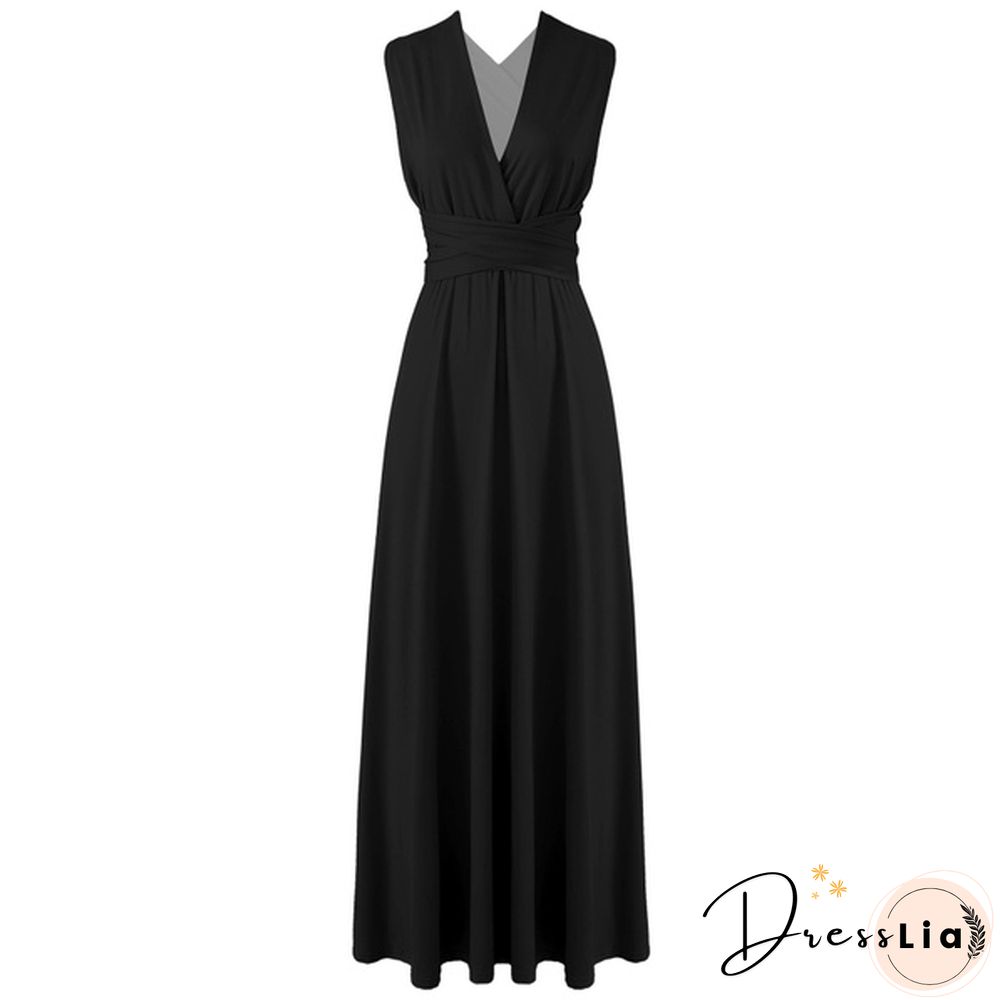 Women's Chic Wrap Maxi Dress Multi Way Wear Party Wedding Bridesmaid Dresses Evening Cocktail Long Prom Gown