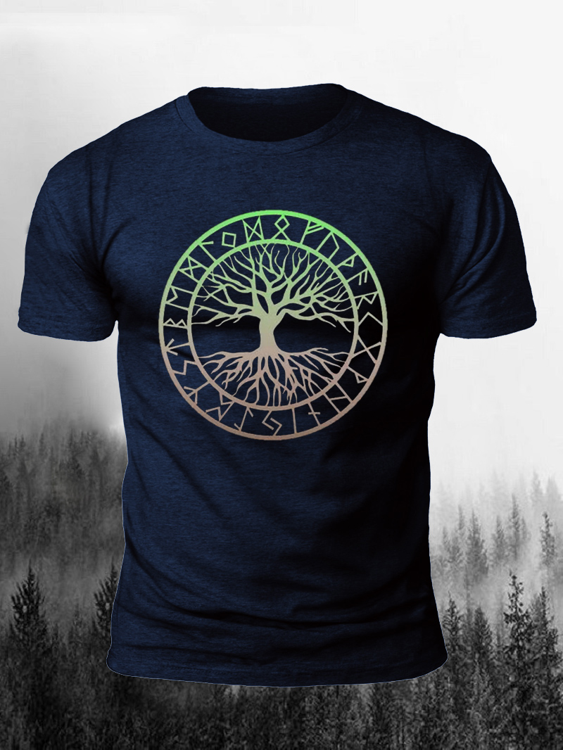 Tree of Life Print Short Sleeve Men's T-Shirt