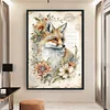 (Big Size) Vintage Poster Fox - 11CT Stamped Cross Stitch 40*60cm/15.75*23.62in