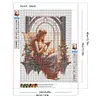 >SALE<5D DIY Full Round Drill Diamond Painting Elf Girl Read Book Art Craft 30x40cm