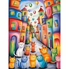 Colorful Cat House-11CT Stamped Cross Stitch 40*55cm/15.75*21.65in tapestrymarket