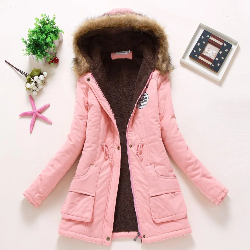 Ailegogo Women Winter Military Coats Cotton Wadded Hooded Jacket Casual Parka Thickness Warm XXXL Size Quilt Snow Outwear