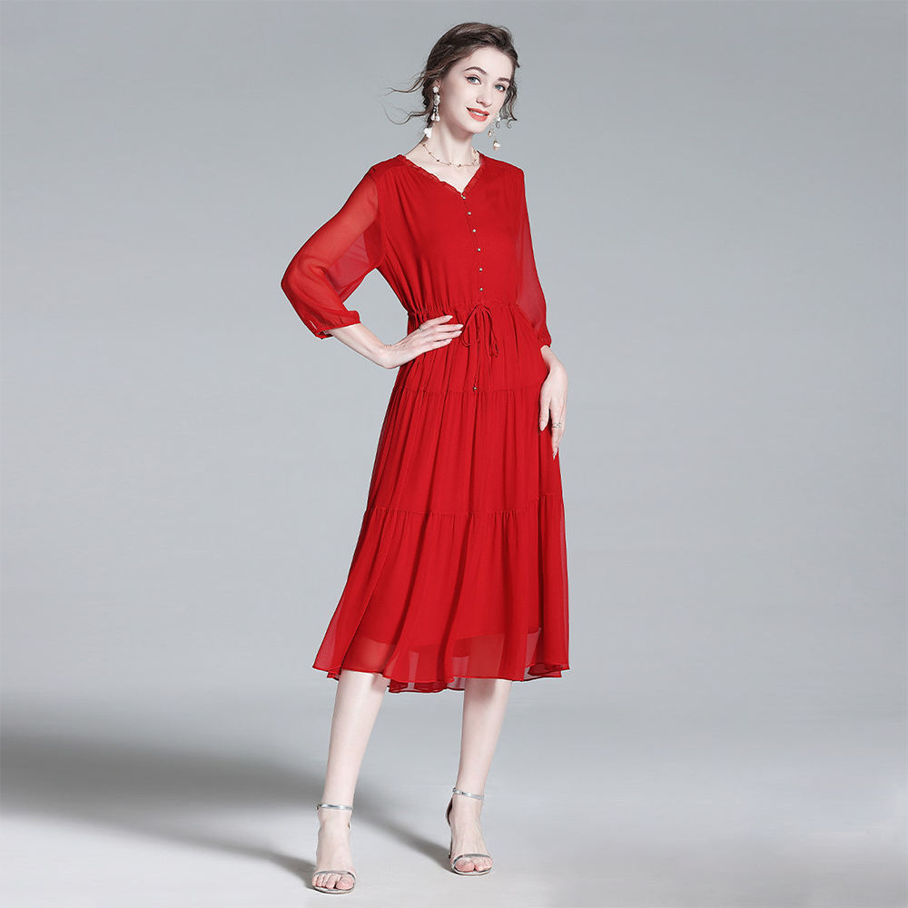 Silk Dress Flowy Silhouette for Weddings REAL SILK LIFE