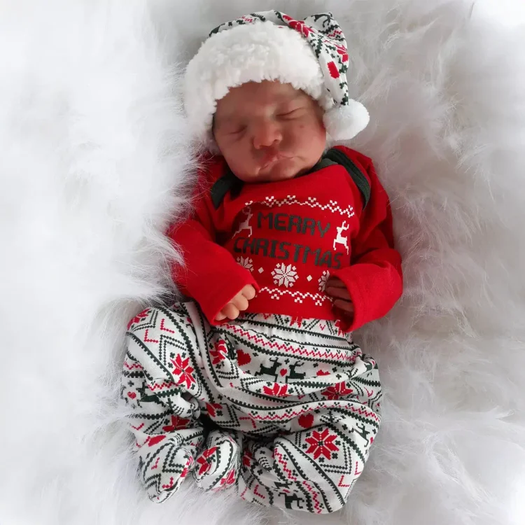  🎄[New Christmas] 20" Newborn Lifelike Sleeping Baby Painted Hair Doll Girl Berious - Reborndollsshop®-Reborndollsshop®