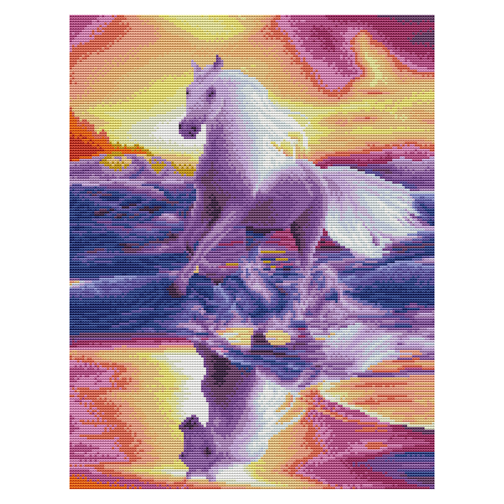 

Horse Reflection - 11CT Stamped Cross Stitch - 50*40CM, 501 Original