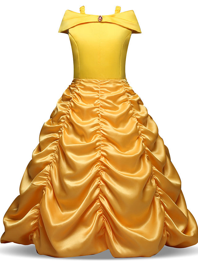 Oknass  Sleeveless Off Shoulder Flower Girl Dresses Polyester  With Tier  Ruching  Crystals Rhinestones