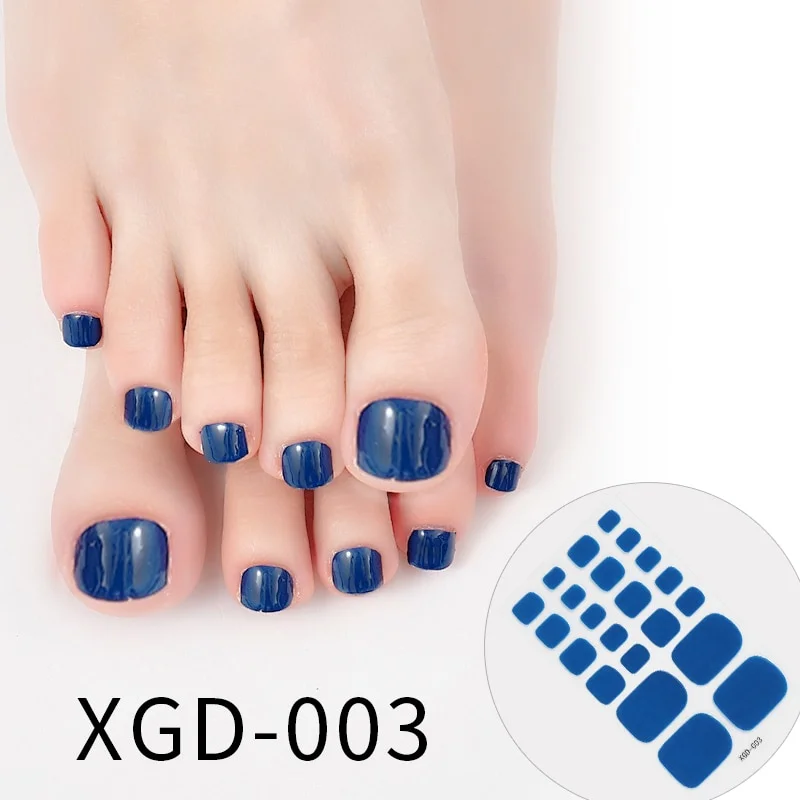 Churchf Fashion Toe Nail Stickers/Strips Nail Art Fake Nails Stickers for Nails Toe Self-Adhesive Feet Stickers Drop Shipping
