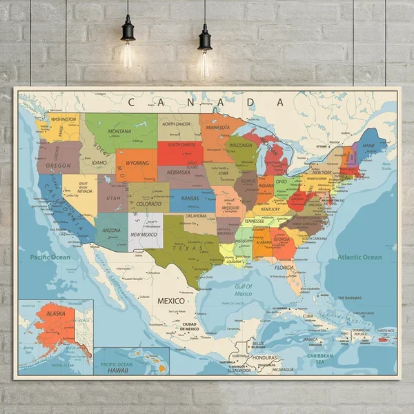 USA Map Mural