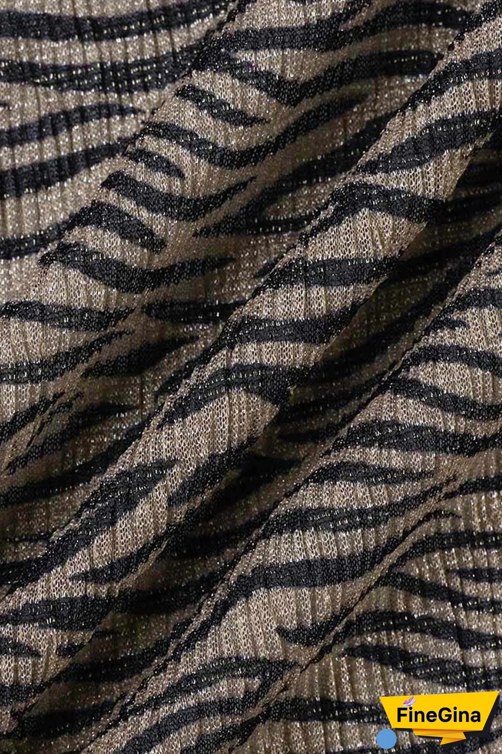 Zebra Sexy Print Patchwork Long Sleeve Two Pieces